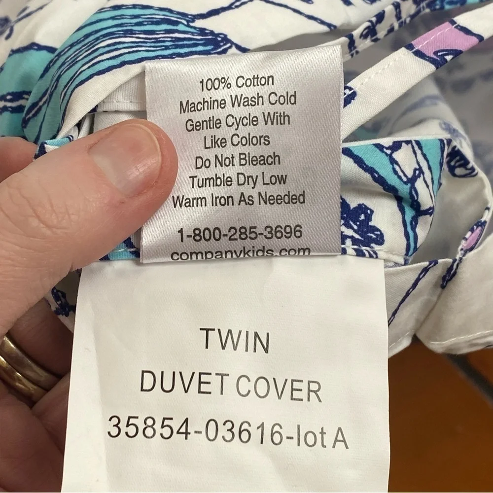 NEW Henny Bird Duvet Comforter Cover Purple Teal TWIN The Company Store Kids